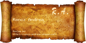 Rencz Andrea névjegykártya