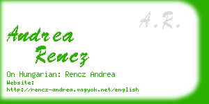 andrea rencz business card